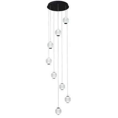 Langdon LED Pendant Light 8Lt 48w Gold, Black