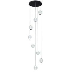 Langdon LED Pendant Light 8Lt 48w Gold, Black