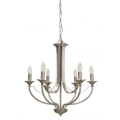 Fiorentino Chandeliers Hoodshire Chandelier 6Lt Lights-For-You HOODSHIRE-6L S/Chrome