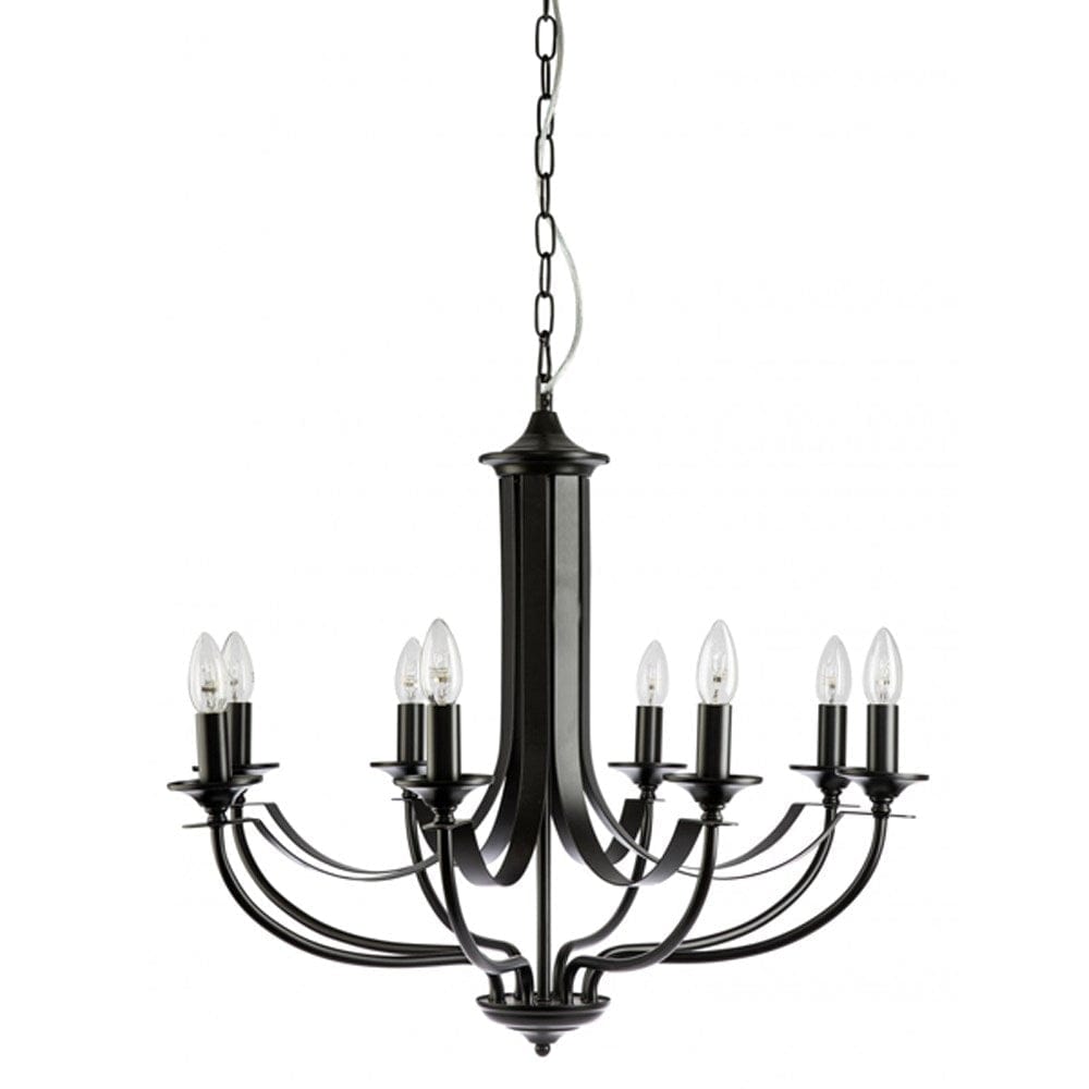 Fiorentino Chandeliers Hoodshire Chandelier 8Lt Lights-For-You HOODSHIRE-8L Black