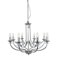 Fiorentino Chandeliers Hoodshire Chandelier 8Lt Lights-For-You HOODSHIRE-8L Chrome