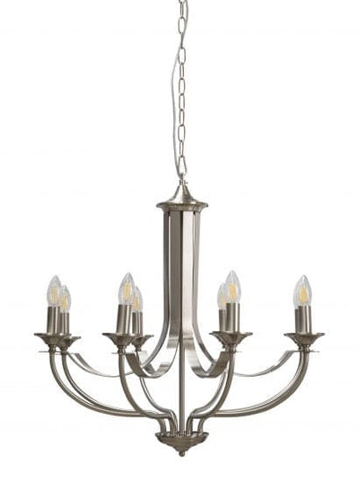 Fiorentino Chandeliers Hoodshire Chandelier 8Lt Lights-For-You HOODSHIRE-8L S/Chrome