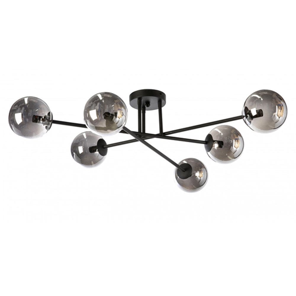 Fiorentino Indoor Pendants Arezzo Semi-Flush Mount Pendant Light Lights-For-You AREZZO-6L Black