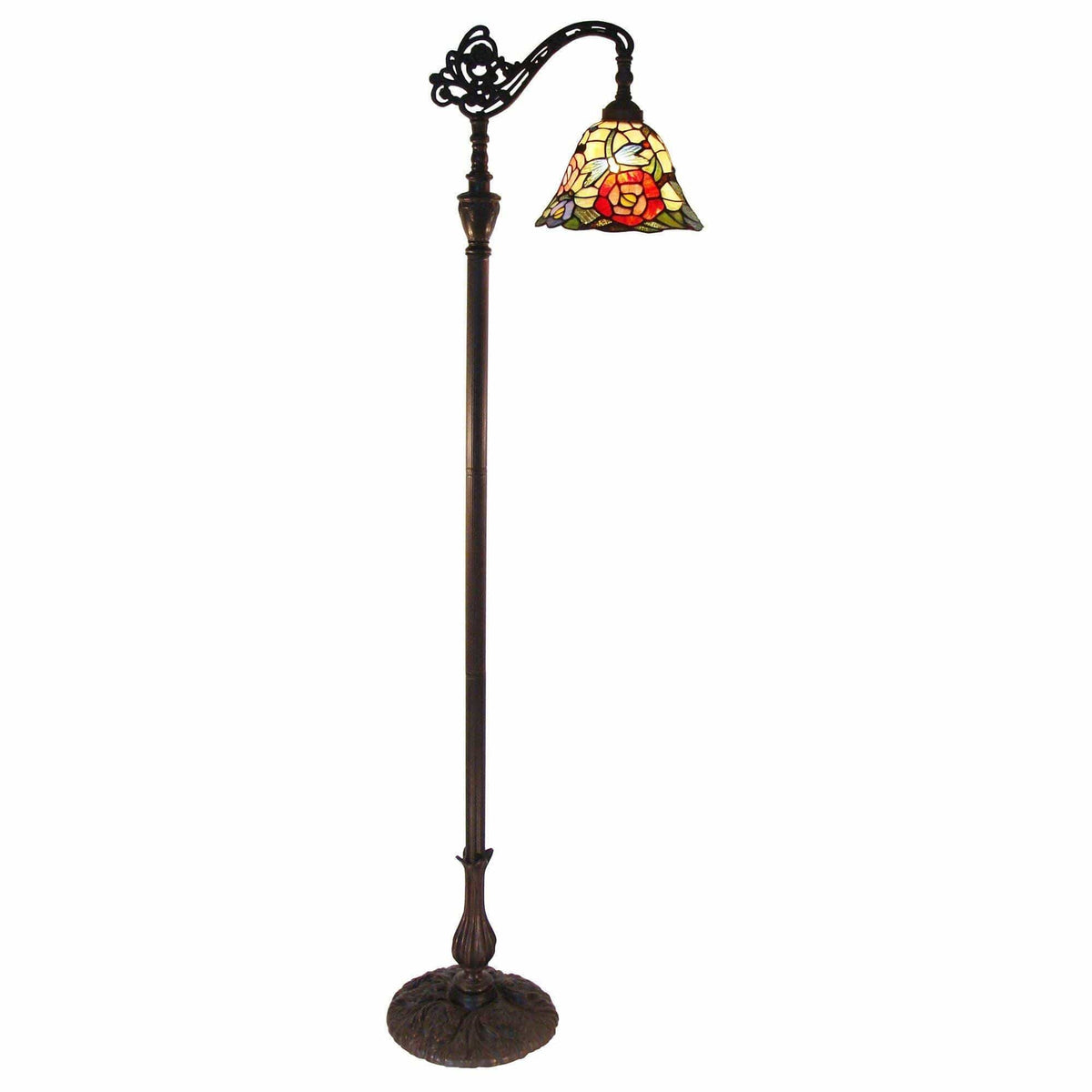 G & G Bros Group Floor Lamps Red Rose Tiffany Edwardian Floor Lamp 240V with beautiful design Lights-For-You FLI429RDC6