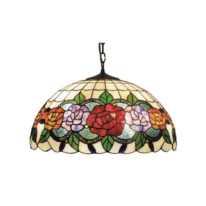 G & G Bros Group Indoor Pendants Red Rose Tiffany Hanging Light 240V with beautiful design Lights-For-You PDT2468BZC6