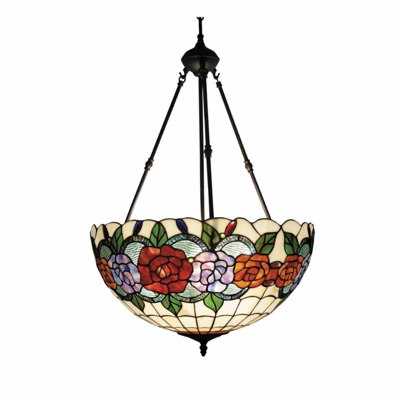 G & G Bros Group Indoor Pendants Red Rose Tiffany Pendant Light 240V with beautiful design Lights-For-You PDT321RDC6