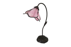 G & G Bros Group Table Lamps Tiffany Single Lotus Table Lamp with beautiful lotus pad base Lights-For-You TBL1272BZC6