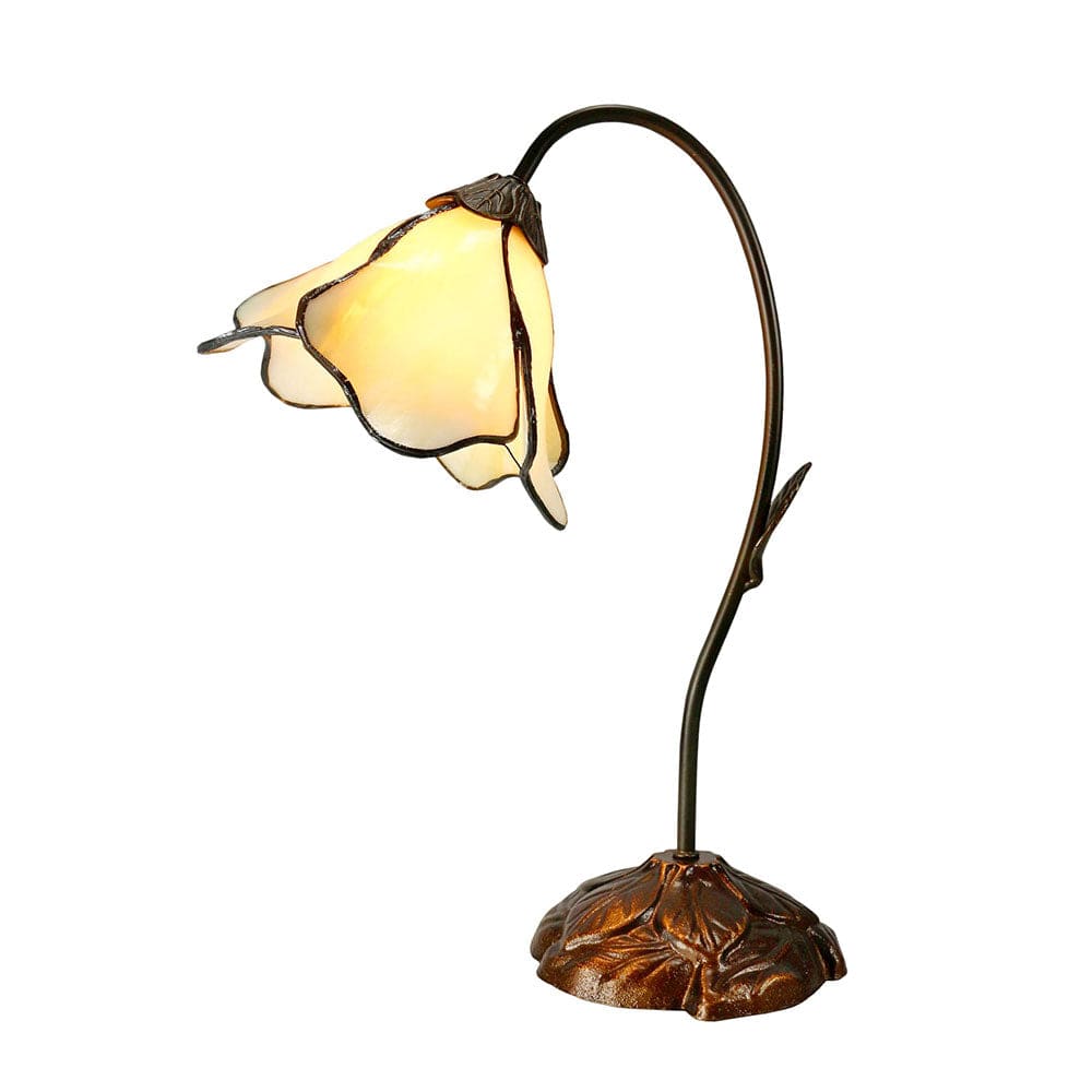 G & G Bros Group Table Lamps Tiffany Single Lotus Table Lamp with beautiful lotus pad base Lights-For-You TBL1369BZC6