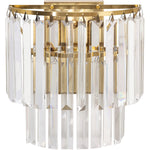 Celestial 2 Light 2 Tier Crystal Glass Wall Bracket Satin Brass
