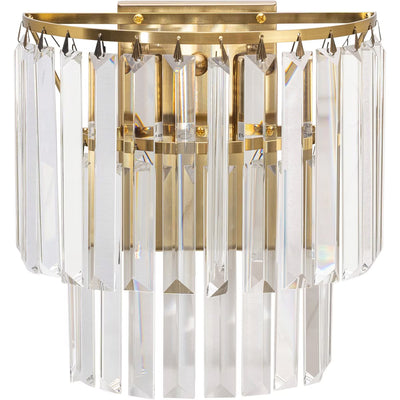 Celestial 2 Light 2 Tier Crystal Glass Wall Bracket Satin Brass