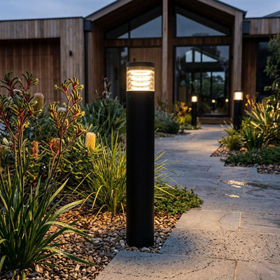 1000mm Louvred LED Bollard Light 18w Large in Black Havit Commercial - HCP-262640