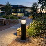 600mm Louvred LED Bollard Light 18w Large in Black Havit Commercial - HCP-262540