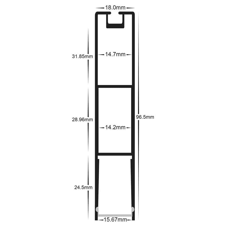 Havit Lighting Aluminium Profile 18mm x 96mm Black or White Suspended Slim Aluminium Profile Havit Lighting - HV9693-1896 Lights-For-You