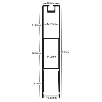 Havit Lighting Aluminium Profile 18mm x 96mm Black or White Suspended Slim Aluminium Profile Havit Lighting - HV9693-1896 Lights-For-You