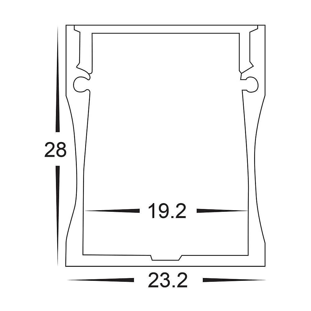 Havit Lighting Aluminium Profile 2320 Deep Square Aluminium Profile Lights-For-You HV9693-2320 9350418021793