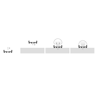 Havit Lighting Aluminium Profile 26mm x 23mm Silver Semi Round Lights-For-You