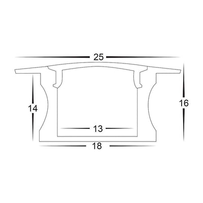 Havit Lighting Aluminium Profile HV9695-2515-BLK - Deep Black Square Winged Aluminium Profile Lights-For-You HV9695-2515-BLK ACC1185BKH10
