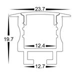 Havit Lighting Aluminium Profile HV9695-2520 - Deep Recessed Square Winged Aluminium Profile Lights-For-You HV9695-2520 ACC1190ALH10