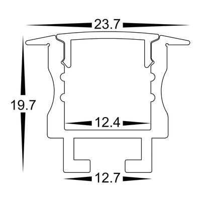 Havit Lighting Aluminium Profile HV9695-2520 - Deep Recessed Square Winged Aluminium Profile Lights-For-You HV9695-2520 ACC1190ALH10