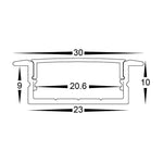 Havit Lighting Aluminium Profile HV9695-2810 - Shallow Square Winged Aluminium Profile Lights-For-You HV9695-2810 ACC1195ALH10