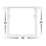 Havit Lighting Aluminium Profile HV9695-4435 - Deep Square Winged Aluminium Profile Lights-For-You HV9695-4435 ACC1200ALH10