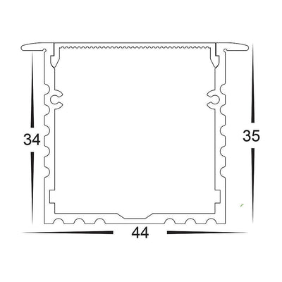 Havit Lighting Aluminium Profile HV9695-4435 - Deep Square Winged Aluminium Profile Lights-For-You HV9695-4435 ACC1200ALH10