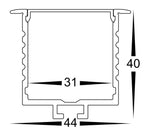 Havit Lighting Aluminium Profile HV9695-4540 - Deep Square Recessed Winged Aluminium Profile Lights-For-You HV9695-4540 ACC1291ALH10