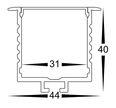 Havit Lighting Aluminium Profile HV9695-4540 - Deep Square Recessed Winged Aluminium Profile Lights-For-You HV9695-4540 ACC1291ALH10
