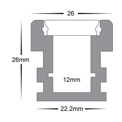 Havit Lighting Aluminium Profile HV9698-2626 - Deep Trafficable Aluminium Profile Lights-For-You HV9698-2626 ACC1212ALH10