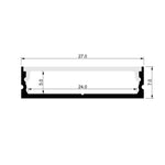 Havit Lighting Aluminium Profile HV9699-2707-2M - Shallow Square Aluminium Profile 2m Length Lights-For-You HV9699-2707-2M ACC1278ALH10