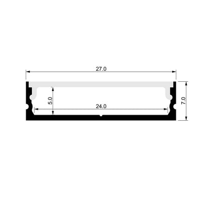 Havit Lighting Aluminium Profile HV9699-2707-2M - Shallow Square Aluminium Profile 2m Length Lights-For-You HV9699-2707-2M ACC1278ALH10