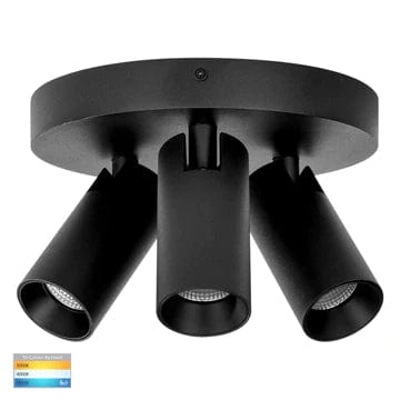 Havit Lighting Bar Lights Revo Black 3 Light TRI Colour Round Plate Lights-For-You HV4002T-3-BLK-RND 9350418025951