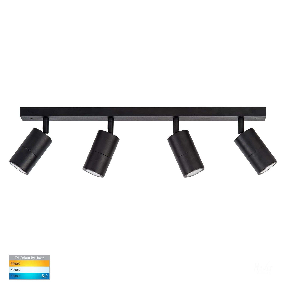 Havit Lighting Bar Lights Tivah Black 4 Light TRI Colour LED Lights-For-You HV4001T-4-BLK 9350418017000