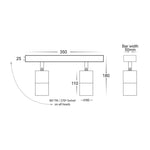 Havit Lighting Bar Lights Tivah Titanium Aluminium 2 Light Lights-For-You HV4001T-2-TTM 9350418016928