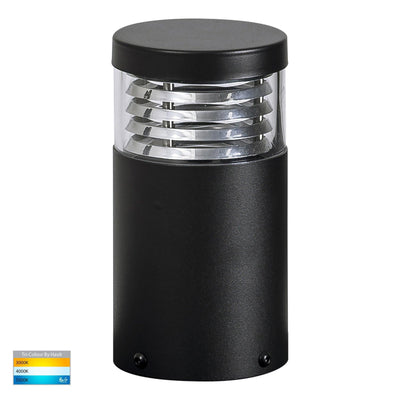 Mini Black Louvred LED Bollard Light