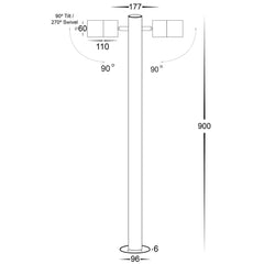 Havit Lighting Bollard Lighting Tivah 316 Stainless Steel TRI Colour Double Lights-For-You