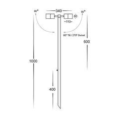 Havit Lighting Bollard Lighting Tivah 316 Stainless Steel TRI Colour Double Lights-For-You HV1405T-SS316 9350418015761