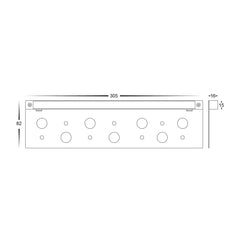 Havit Lighting Coping Light Preston Black LED Coping Light Lights-For-You HV3299T-BLK-12V
