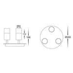 Havit Lighting Exterior Lighting Tivah White 3 Light Round Plate Lights-For-You HV4001T-3-WHT-RND 9350418016997