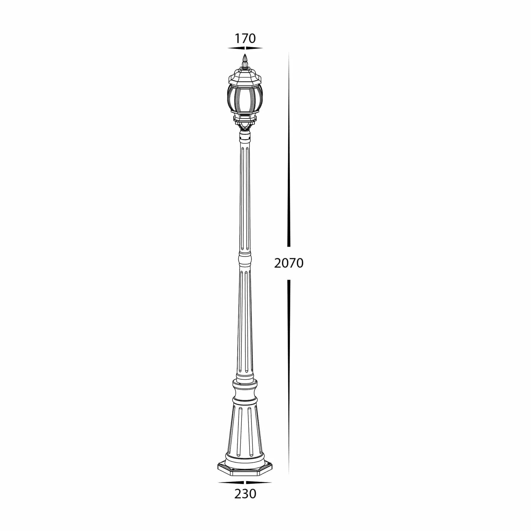 Havit Lighting Exterior Posts Trener Aluminium Black Coach Lights-For-You HV1671W-BLK