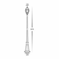Havit Lighting Exterior Posts Trener Aluminium Black Coach Lights-For-You HV1671W-BLK