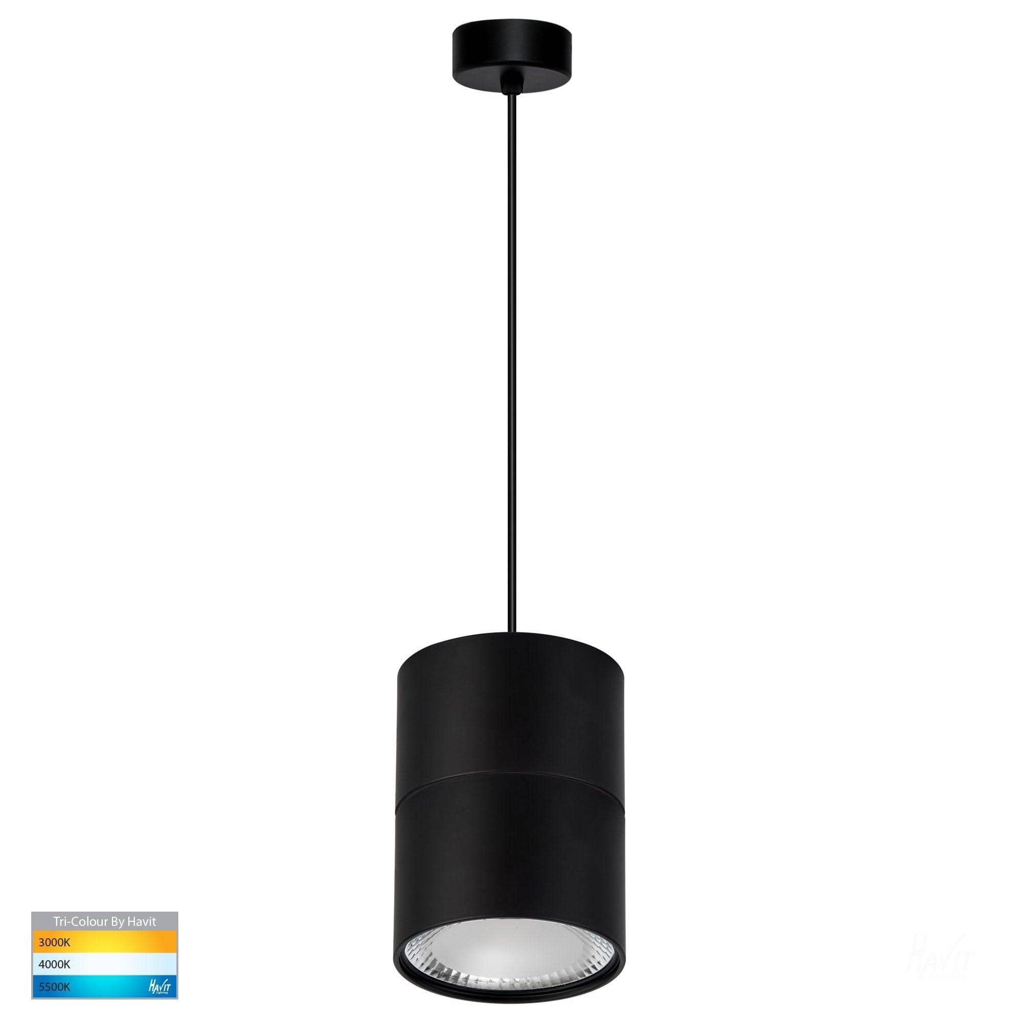 Havit Lighting Indoor Pendants Nella LED Pendant Light Tri Colour 12w Lights-For-You HV5803T-BLK-P 9350418012449