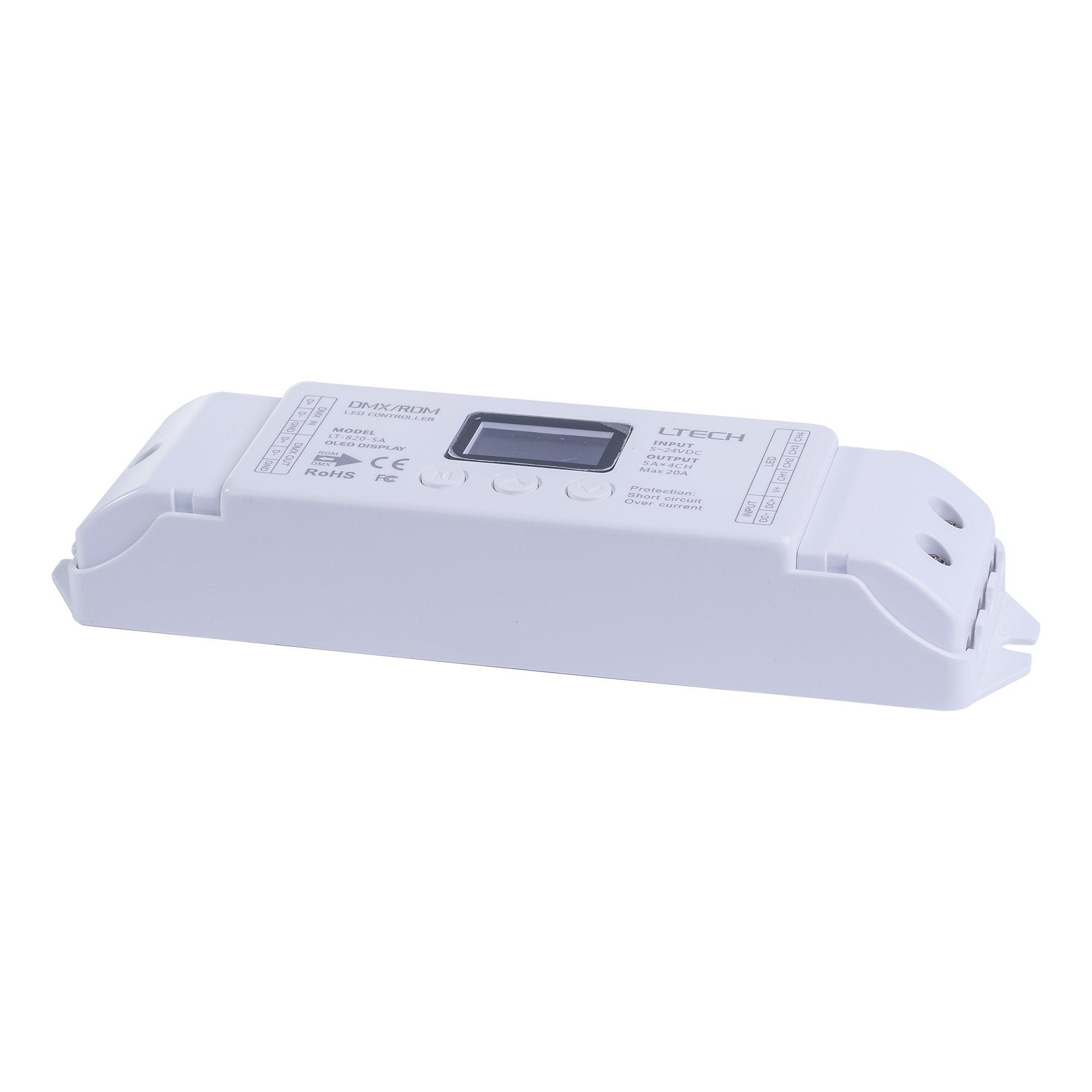 Havit Lighting LED Strip Controllers White DMX RGBC or RGBW LED Strip Controller - HV9109-LT-820-5A Lights-For-You HV9109-LT-820-5A