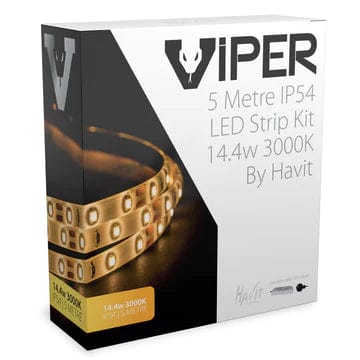 Havit Lighting LED Strips Golden / 3000k VIPER 14.4w 5m LED Strip kit 3000k - VPR9783IP54-60-5M Lights-For-You VPR9783IP54-60-5M