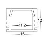 Havit Lighting Lighting 16mm x 12mm Black Shallow Square Aluminium LED Profile Havit Lighting - HV9693-1612-BLK Lights-For-You