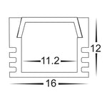 Havit Lighting Lighting 16mm x 12mm Silver Square Aluminium LED Profile Havit Lighting - HV9693-1612 Lights-For-You