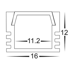 Havit Lighting Lighting 16mm x 12mm Silver Square Aluminium LED Profile Havit Lighting - HV9693-1612 Lights-For-You
