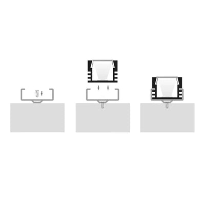 Havit Lighting Lighting 16mm x 12mm White Shallow Square Aluminium LED Profile Havit Lighting - HV9693-1612-WHT Lights-For-You