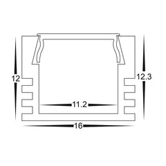 Havit Lighting Lighting 16mm x 12mm White Shallow Square Aluminium LED Profile Havit Lighting - HV9693-1612-WHT Lights-For-You
