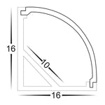 Havit Lighting Lighting 16mm x 16mm Silver Small Corner Lights-For-You